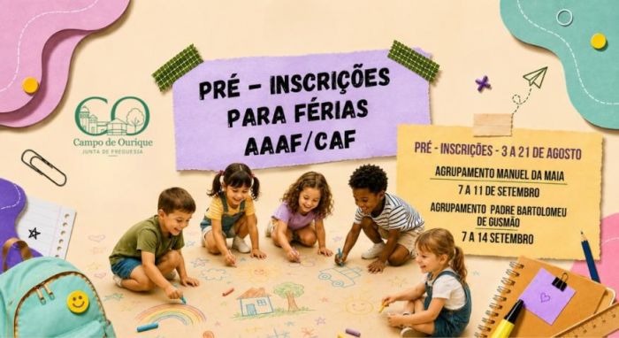 Pr&eacute; inscri&ccedil;&otilde;es F&eacute;rias AAAF/CAF