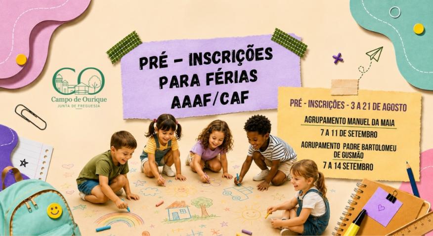 Pr&eacute; inscri&ccedil;&otilde;es F&eacute;rias AAAF/CAF